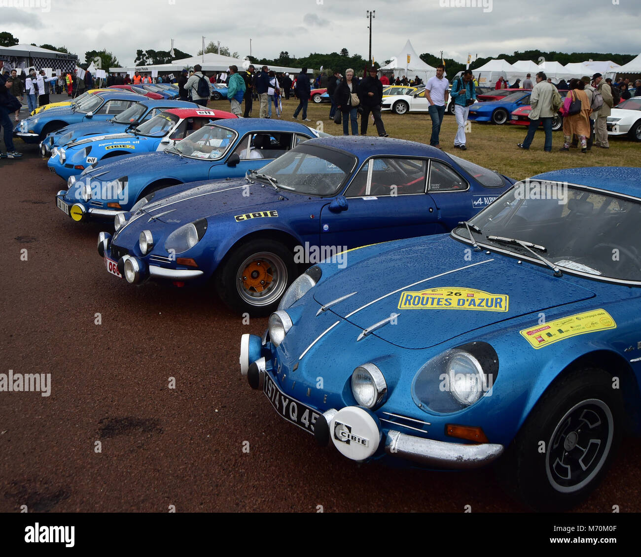 Alpine Renault, 2014, course, circuit de voitures de course classique, classique, en France, beaucoup de spectateurs, la Sarthe, Le Mans, Le Mans Classic 2014, Motorsport, la nos Banque D'Images