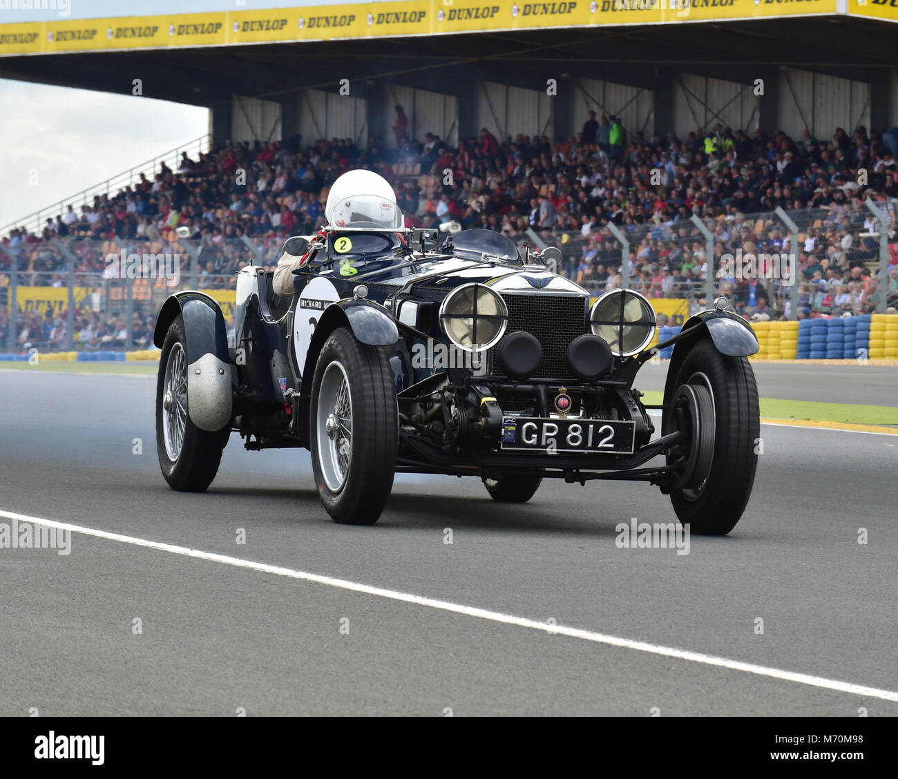 Helmut Rothenberger, Gaetan Woitrin, Invicta S Type, GP 812, 2014, course, circuit de voitures de course classique, classique, en France, beaucoup de spectateurs, la Sarthe, L Banque D'Images