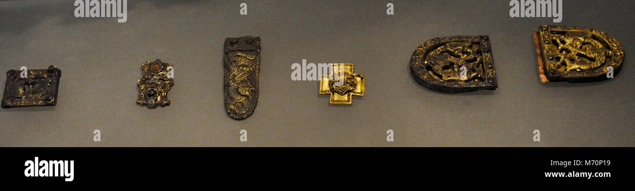 Les objets utilisés comme offrandes. Trouvé dans la tombe du navire de Gokstad. Viking Ship Museum. Oslo. La Norvège. Banque D'Images