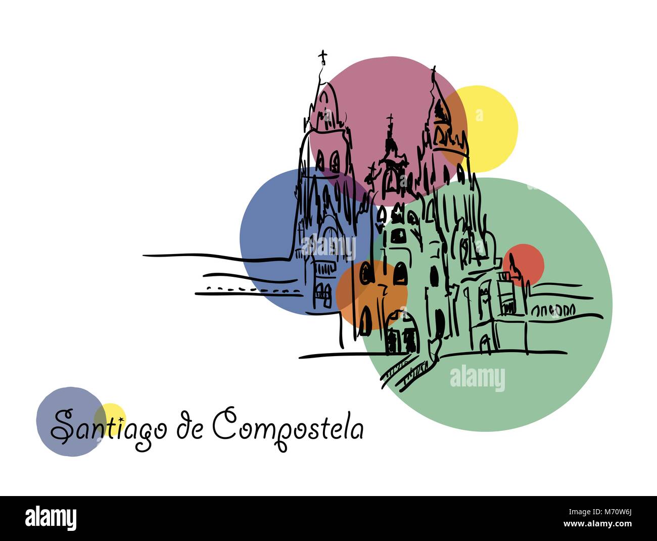 Santiago de Compostela. Illustration de Vecteur