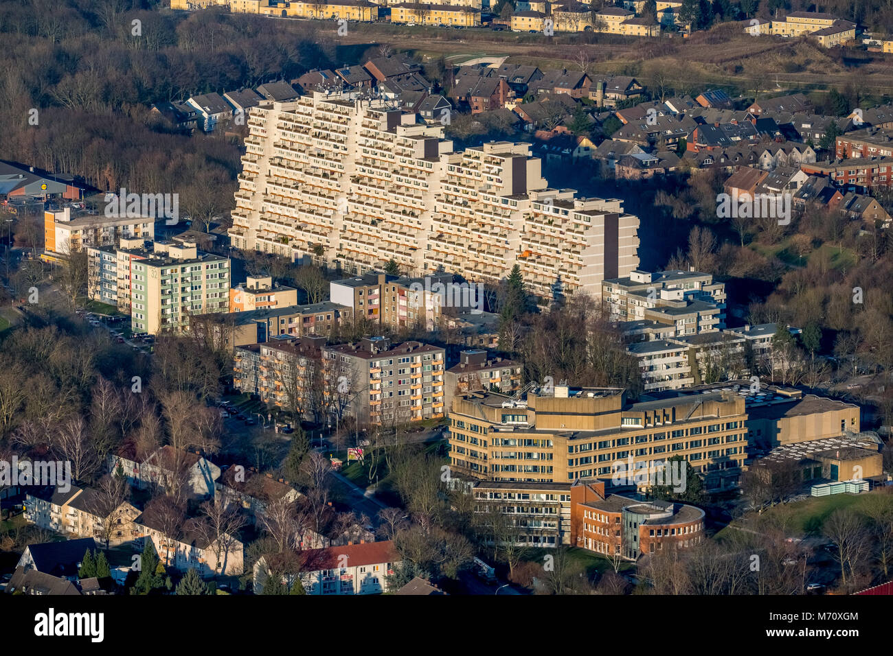 Des tours d'habitation, Hannibal dans Dorstfeld est due à la pénurie de feu vide et doit être remis en état à Dortmund en Rhénanie du Nord-Westphalie. Dortmun Banque D'Images