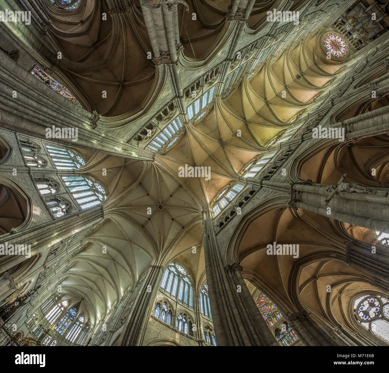Le plafond de la cathédrale d'Amiens, France Banque D'Images