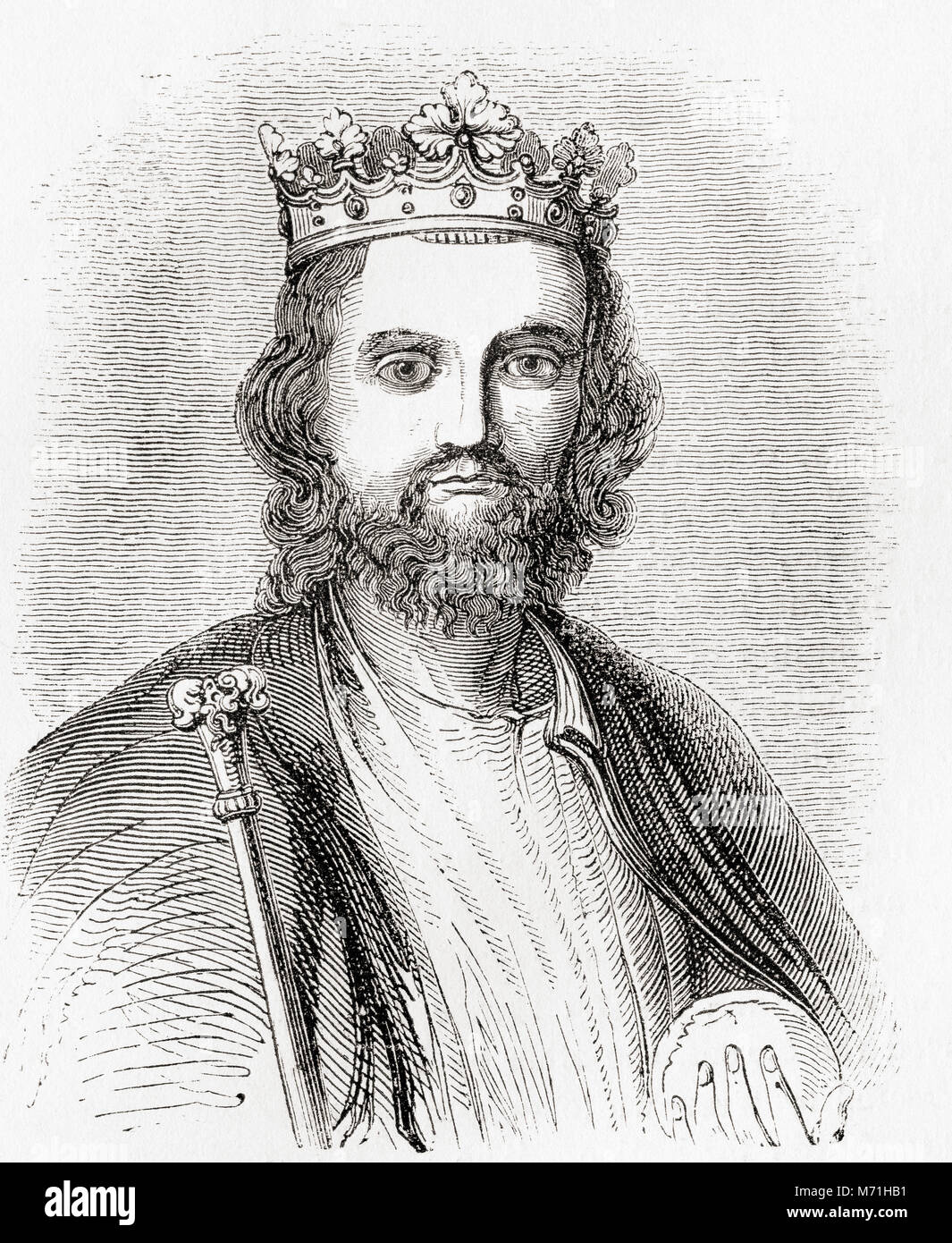 Édouard II, 1284 - 1327, alias Edward de Caernarfon. Roi d'Angleterre. À partir de la vieille Angleterre : A Pictorial Museum, publié 1847. Banque D'Images