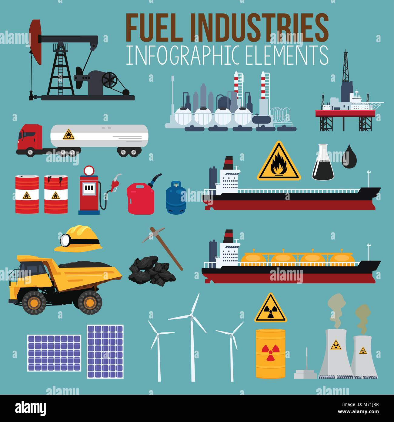 Un vecteur illustration de l'industrie du pétrole et du carburant Éléments Infographies Illustration de Vecteur