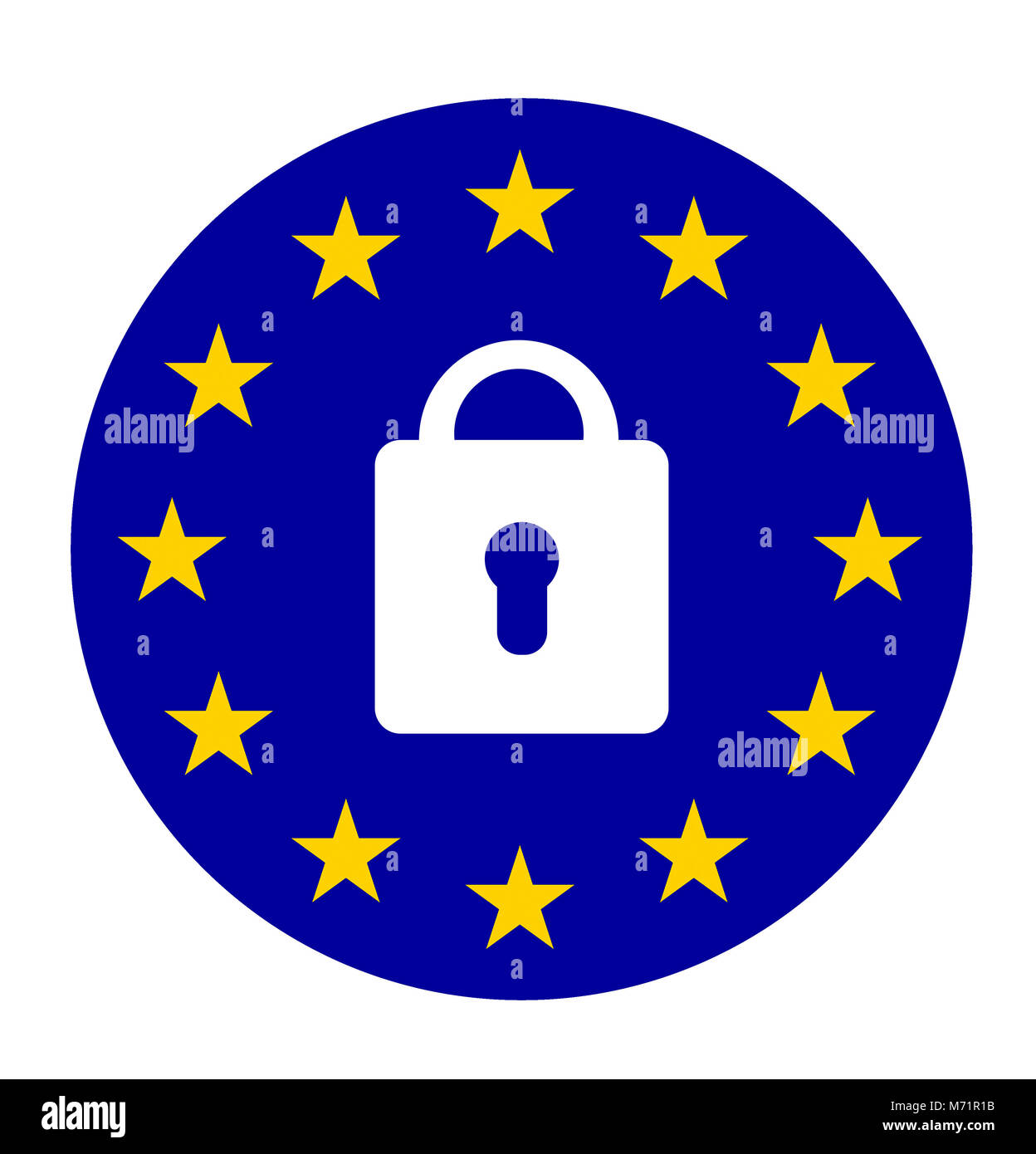 Le symbole de verrouillage avec drapeau de l'Union européenne Banque D'Images