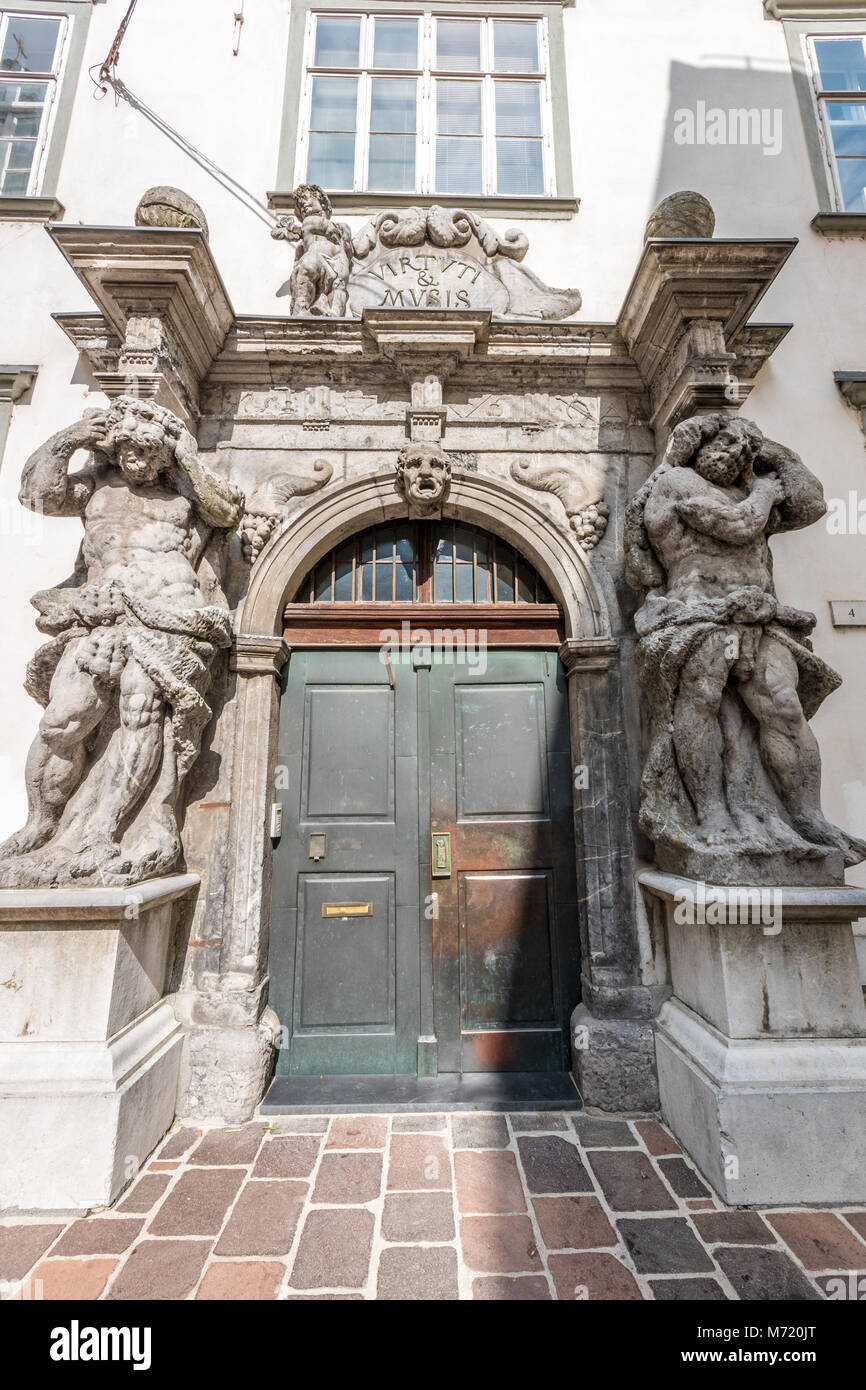 Les portes de la cathédrale, Ljubljana, Slovénie Banque D'Images