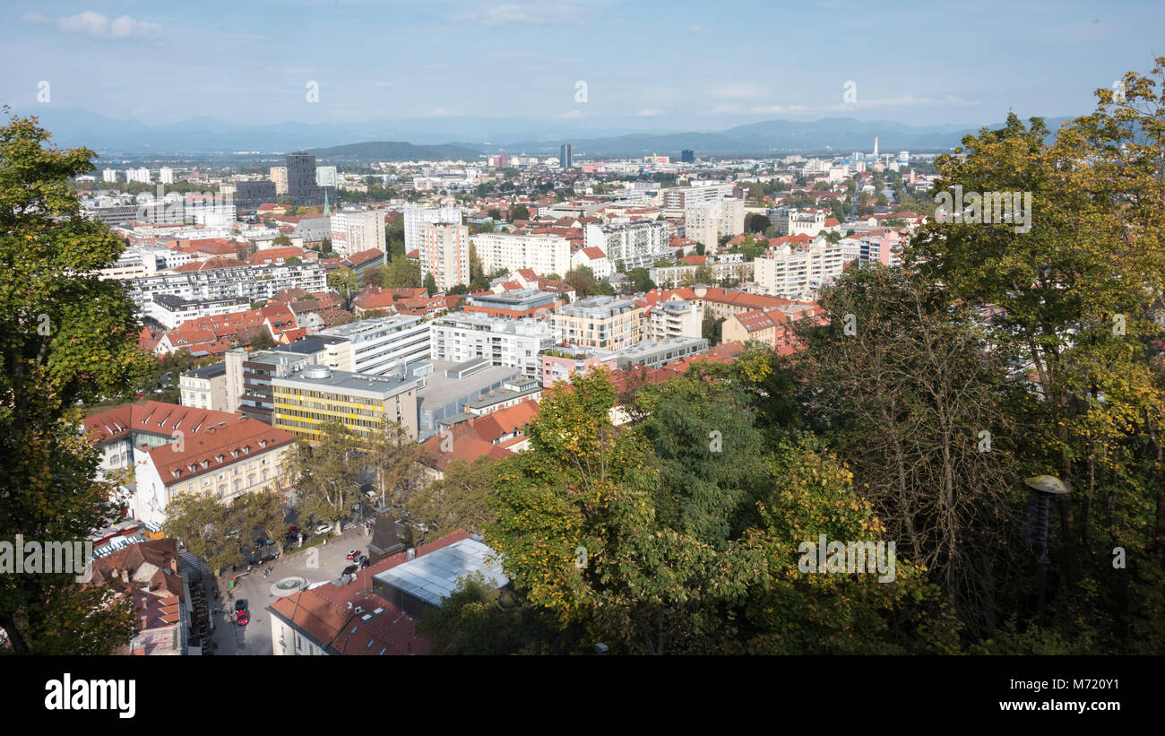 Vue depuis le château de Ljubljana, Slovénie Banque D'Images
