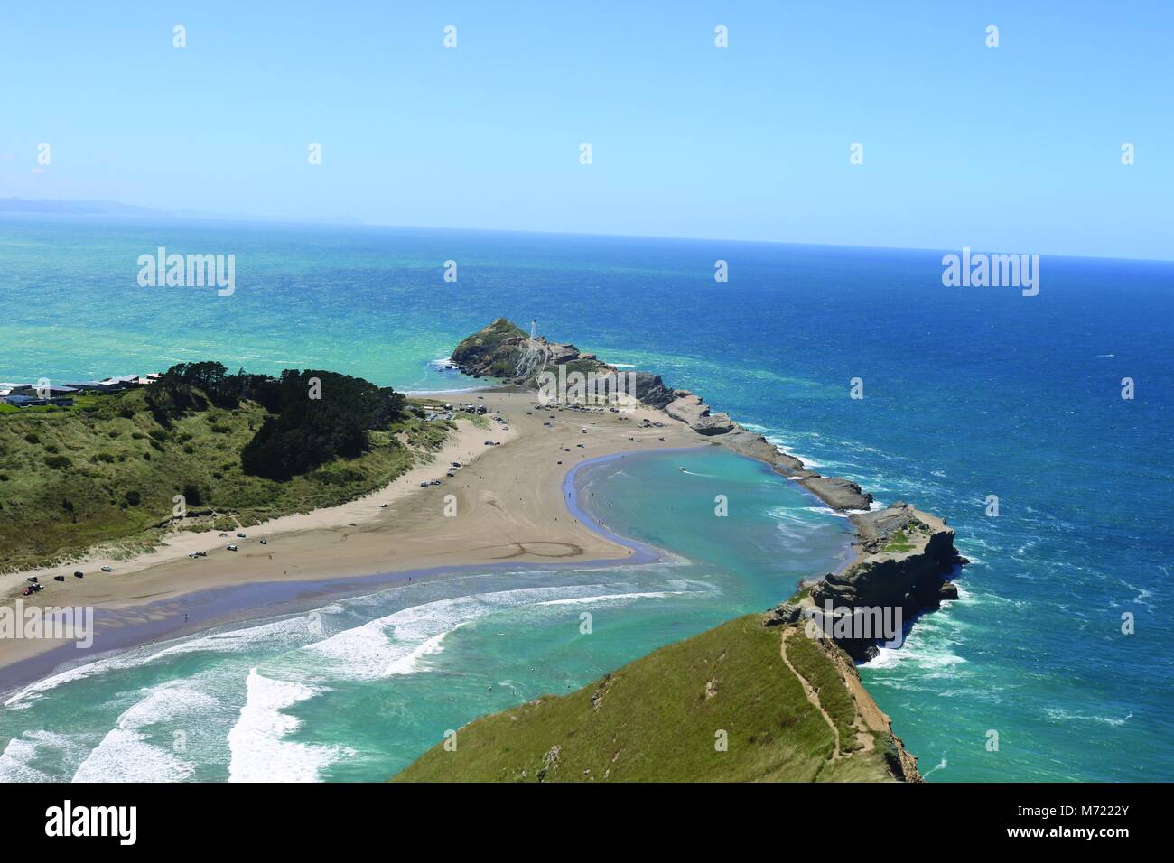 Château Point Lighthouse, Wairarapa, Nouvelle-Zélande Banque D'Images