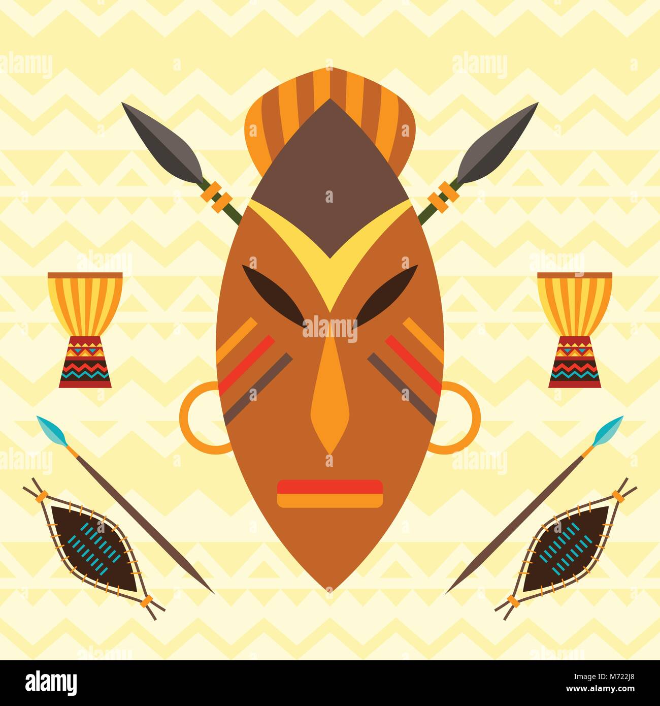 Origine ethnique africaine avec illustration de masque Illustration de Vecteur