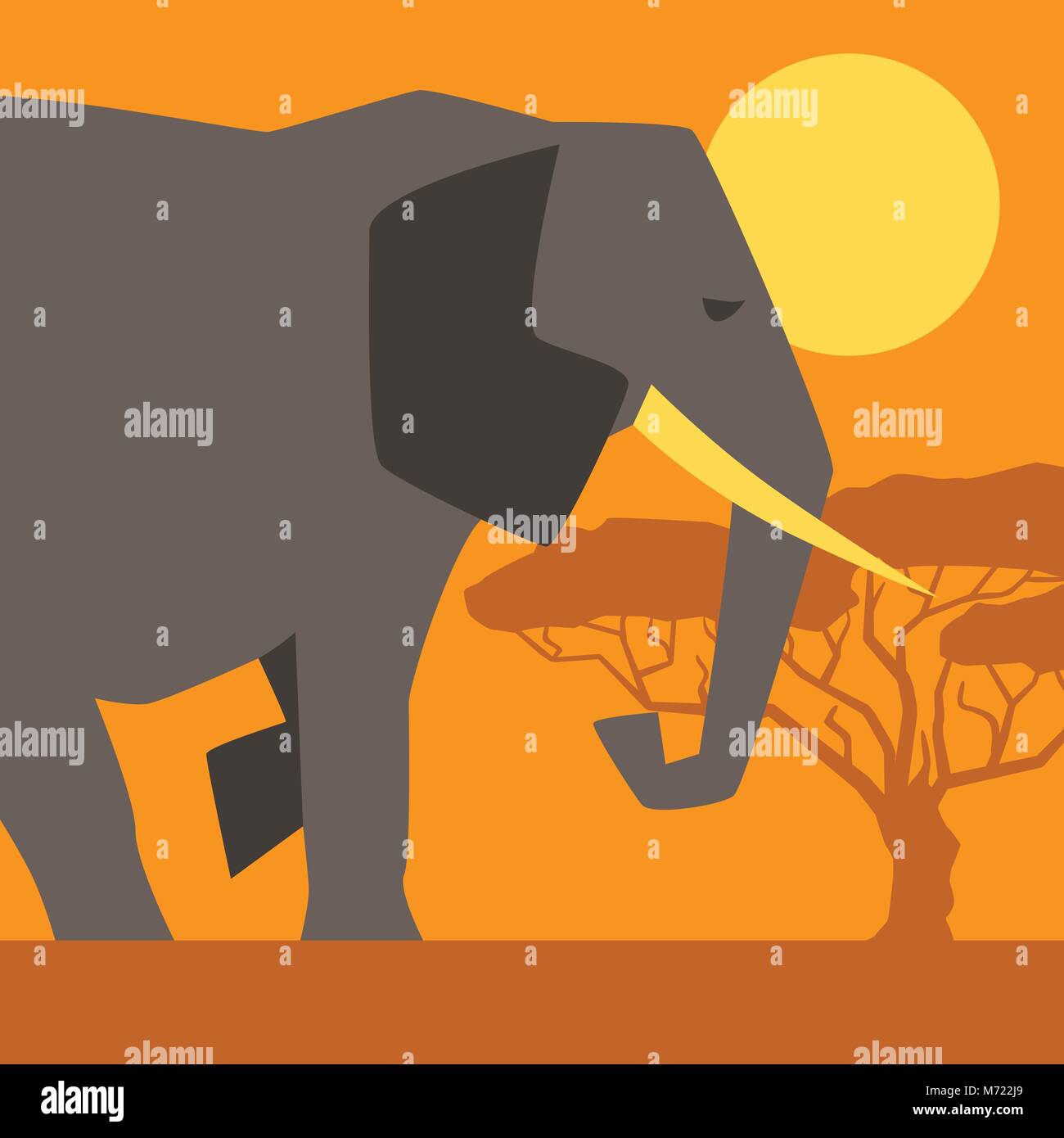 Origine ethnique africaine avec illustration de l'éléphant Illustration de Vecteur
