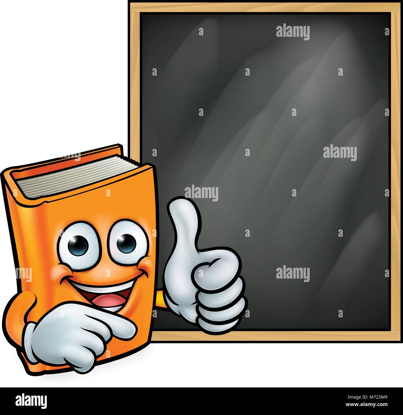 Bande dessinée Giving Thumbs Up et Blackboard Illustration de Vecteur
