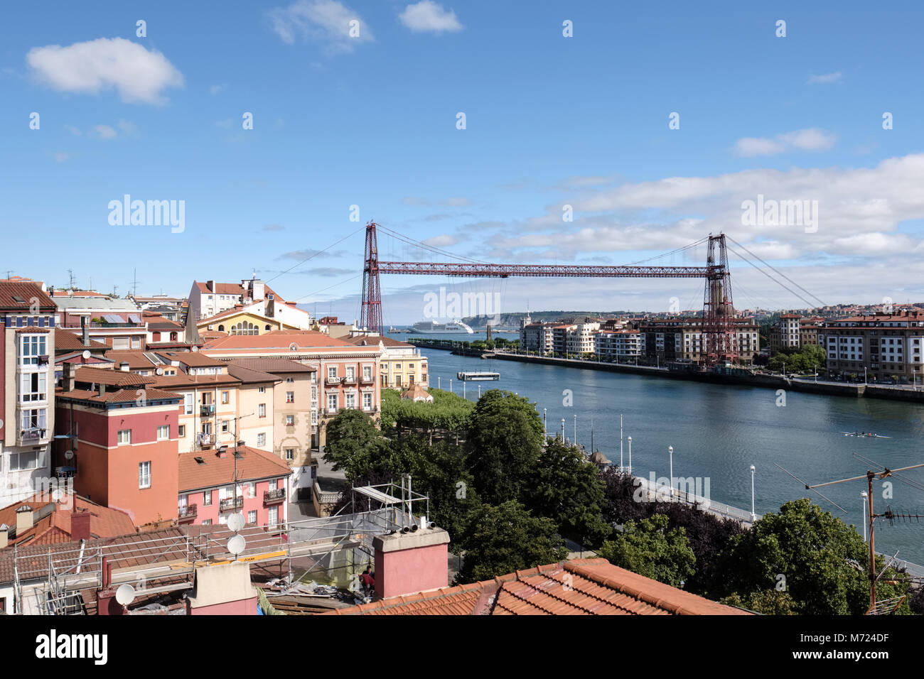 Puente Colgante, Puente Bizkaia, Puente Vizcaya, Puente Portugalete, le premier transporteur de mécanique dans le monde entier, Vizcaya, Pays Basque, Espagne, Banque D'Images