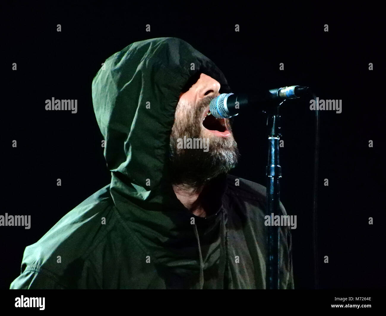 MILAN, ITALIE, LE 26 FÉVRIER 2018 - Liam Gallagher se produit en concert à fabrique à Milan, Italie, le 26 février 2018. Banque D'Images