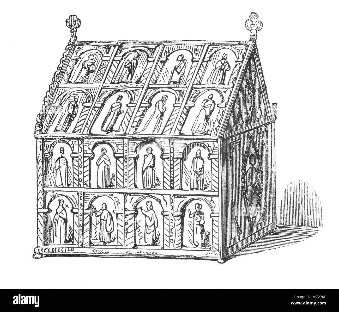 Le culte d'Etheldrède en cathédrale d'Ely. Etheldrède aka Etheldreda ou Audrey (636 - 679 AD) est le nom de l'Anglo-Saxon saint qui était un East Anglian princess, une reine et de Northumbrie et Fenland Abbesse d'Ely. Cathédrale d'Ely a ses origines dans AD 672 quand saint Etheldreda construit une église abbatiale. Le bâtiment actuel remonte à 1083, et il a été accordé le statut de cathédrale en 1109. Ville d'Ely, Cambridgeshire, Angleterre. Banque D'Images