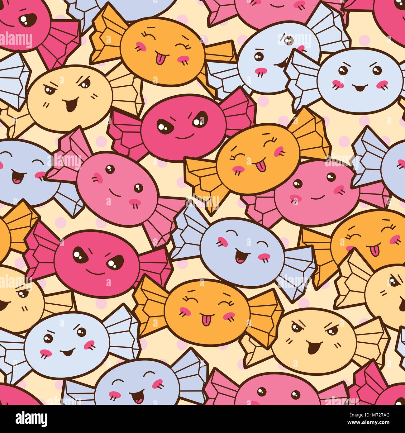 Kawaii transparente avec motif cartoon cute candies Illustration de Vecteur