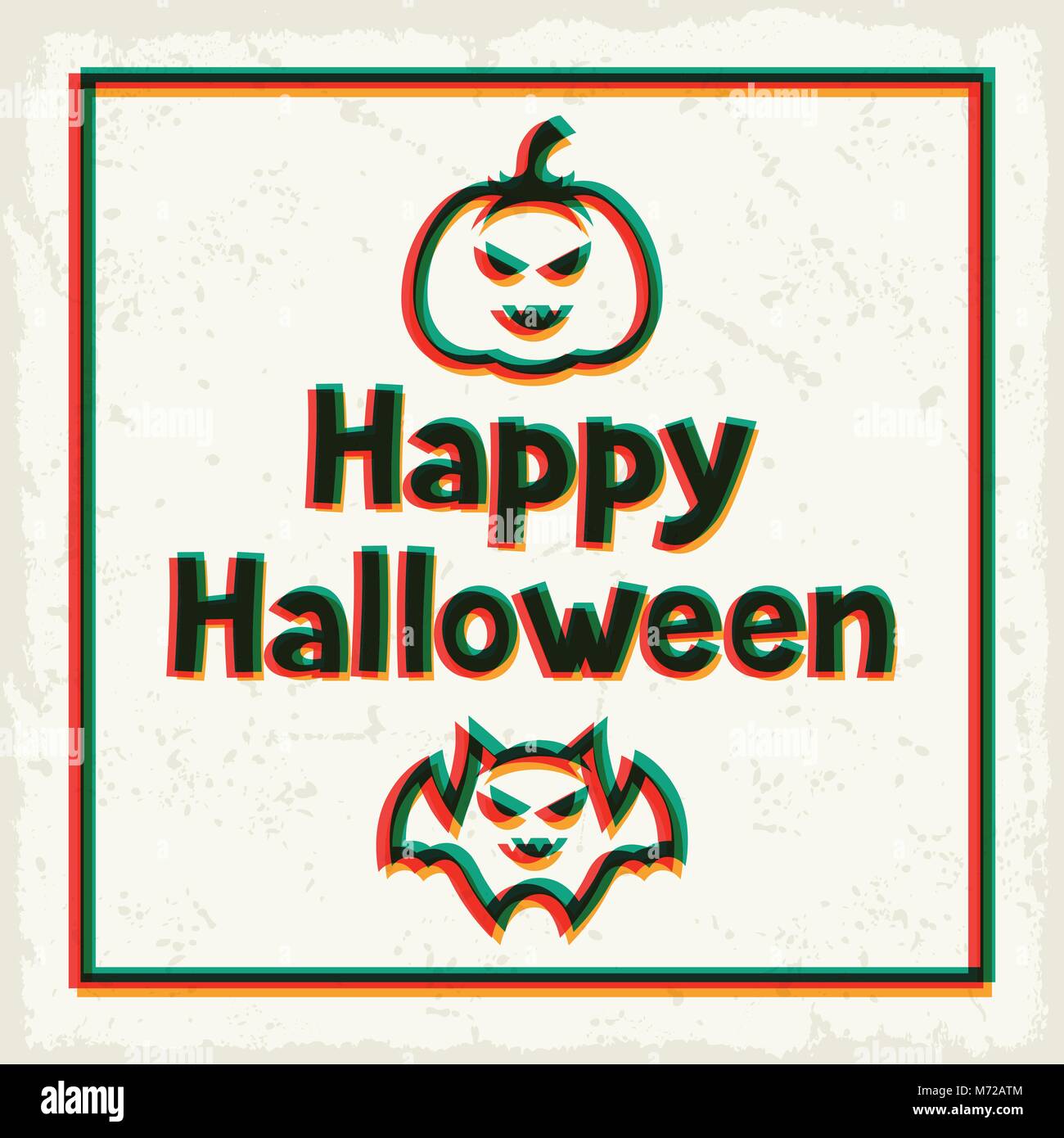 Happy Halloween carte de souhaits avec superposition d'effet Illustration de Vecteur