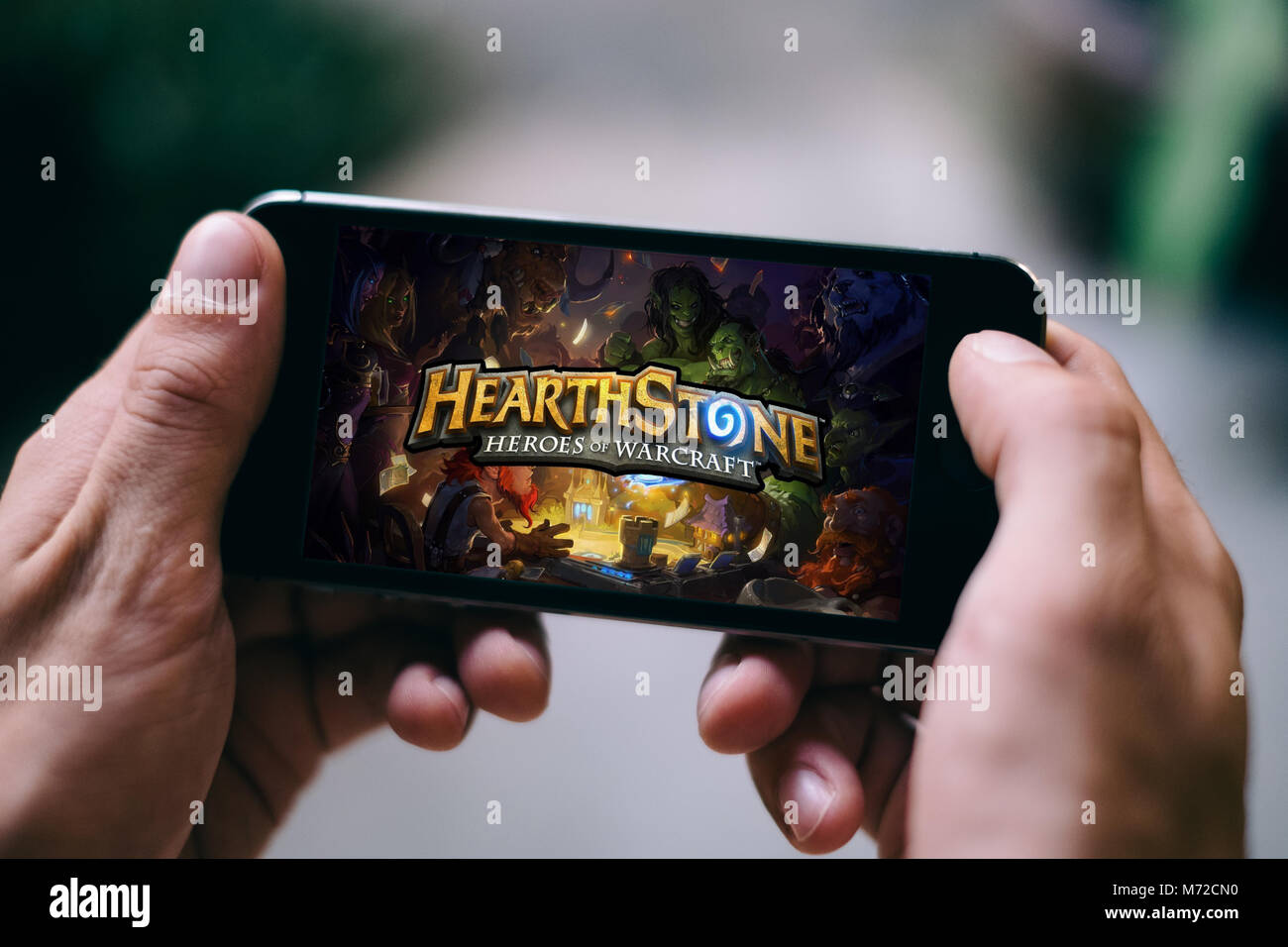 Hearthstone App jeu joué sur Apple iPhone Banque D'Images