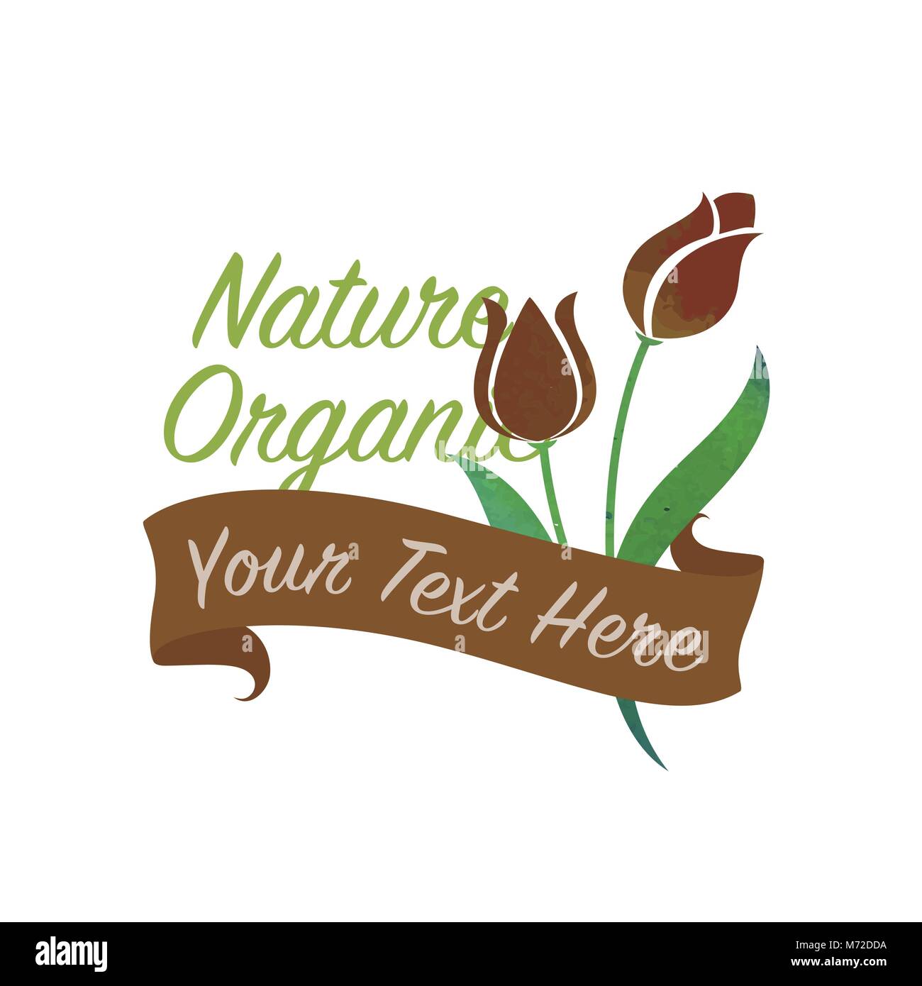 La texture aquarelle coloré jardin botanique nature vecteur bannière fleurs tulipes brun Illustration de Vecteur