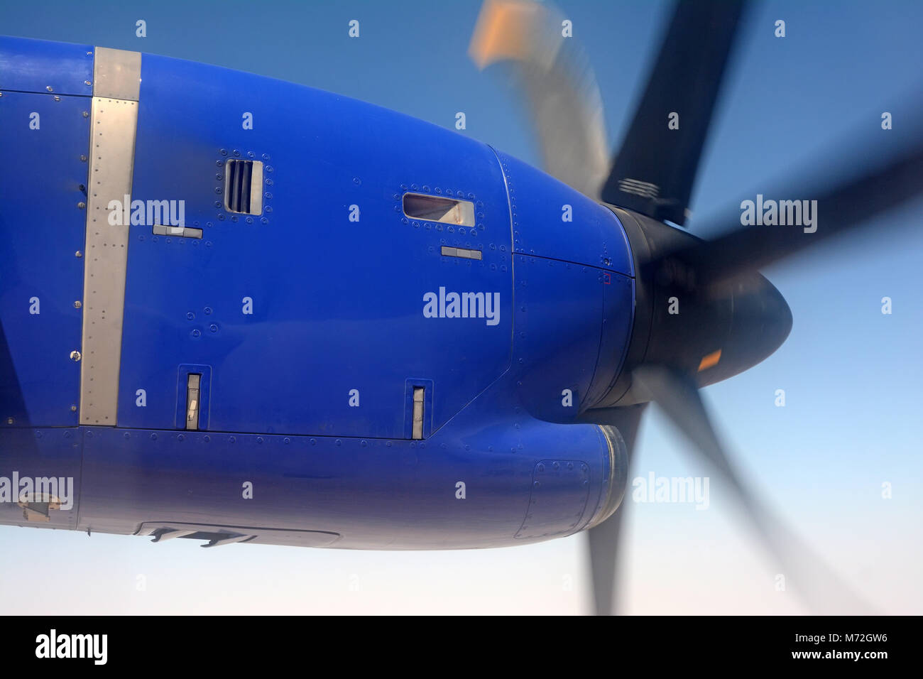 Moteur à hélice d'un avion dans l'air Banque D'Images