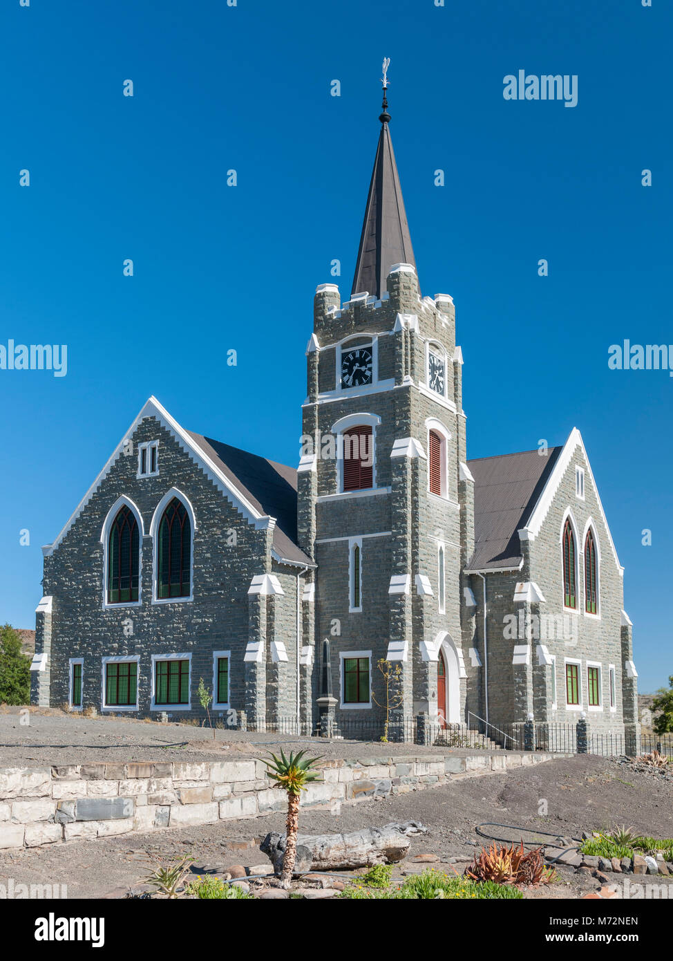 L'église réformée néerlandaise (NG Kerk) dans la ville de Merweville dans la région du Karoo, Afrique du Sud. Banque D'Images