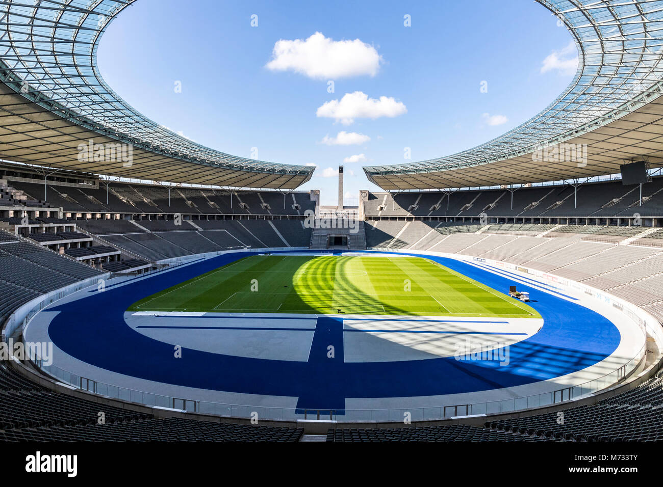 Vue panoramique de l'Olympiastadion (stade Olympique) à Berlin Banque D'Images