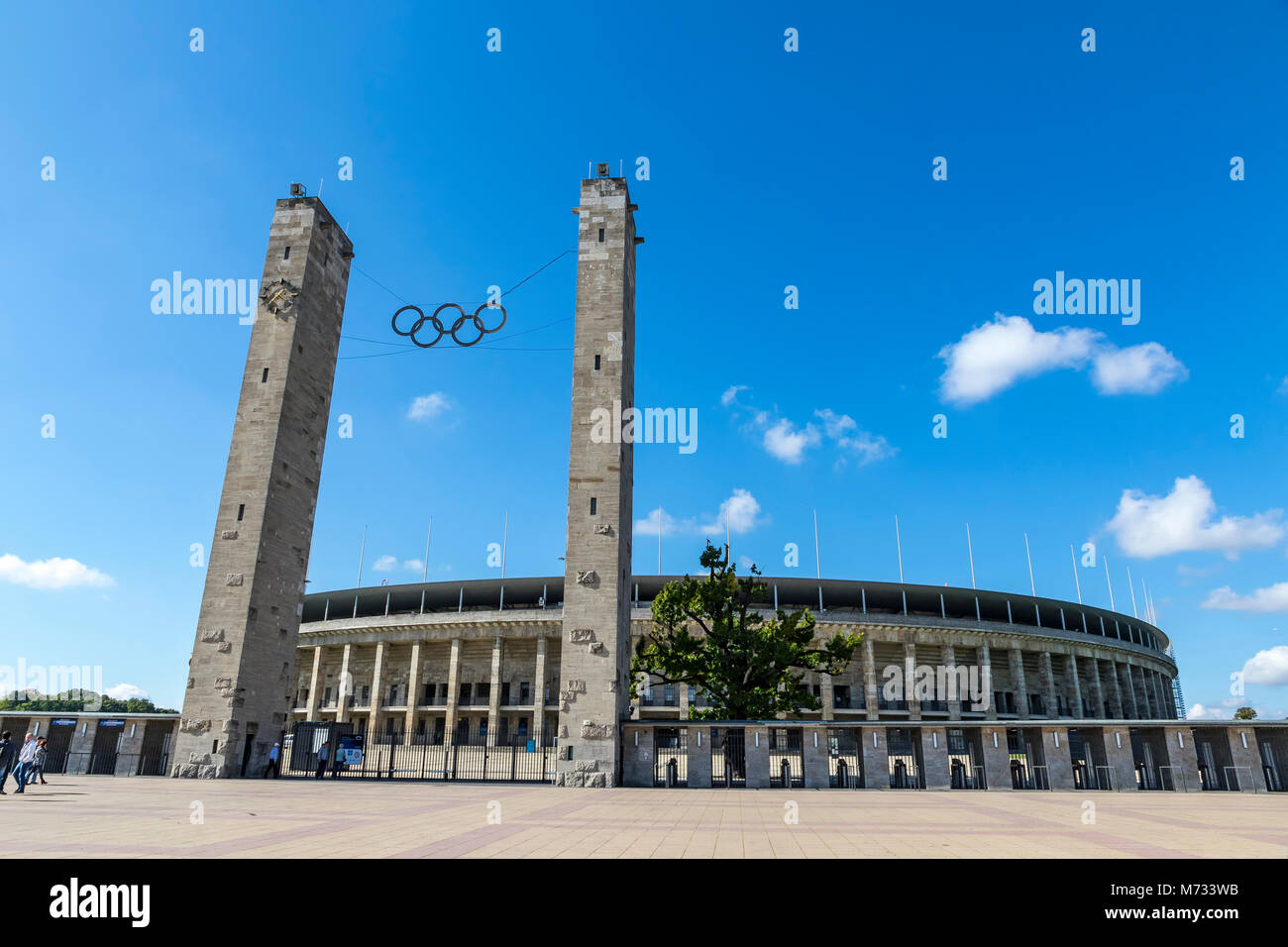 Entrée principale de l'Olympiastadion (stade Olympique) à Berlin, Allemagne Banque D'Images