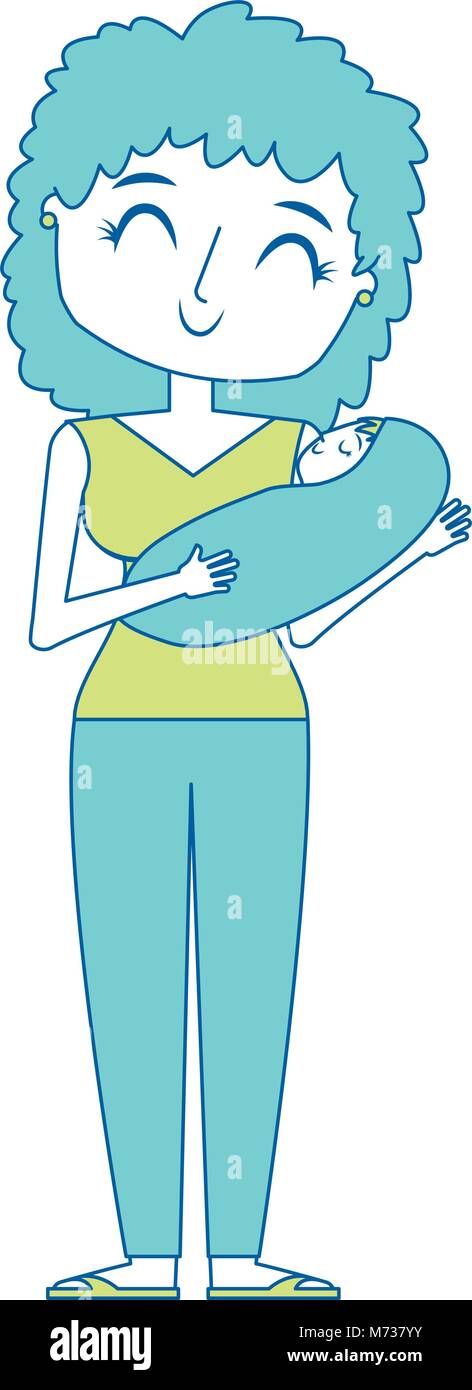 Maman tient le bébé dans ses bras Illustration de Vecteur