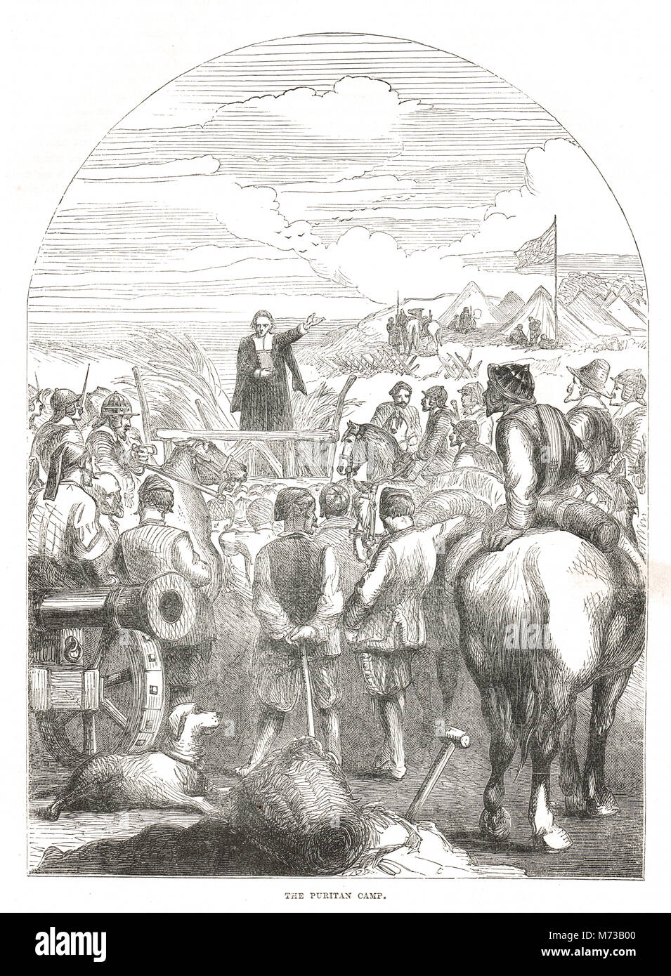 Un camp puritaine, guerre civile anglaise Banque D'Images