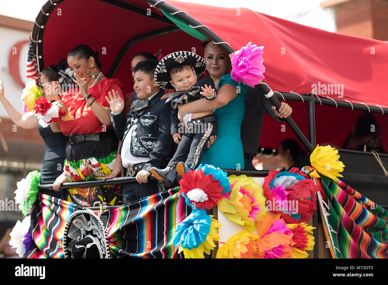 Brownsville, Texas, USA - Le 24 février 2018, Grand Parade internationale fait partie du Charro Jours Fiesta - Fiestas Mexicanas, un festival national Banque D'Images