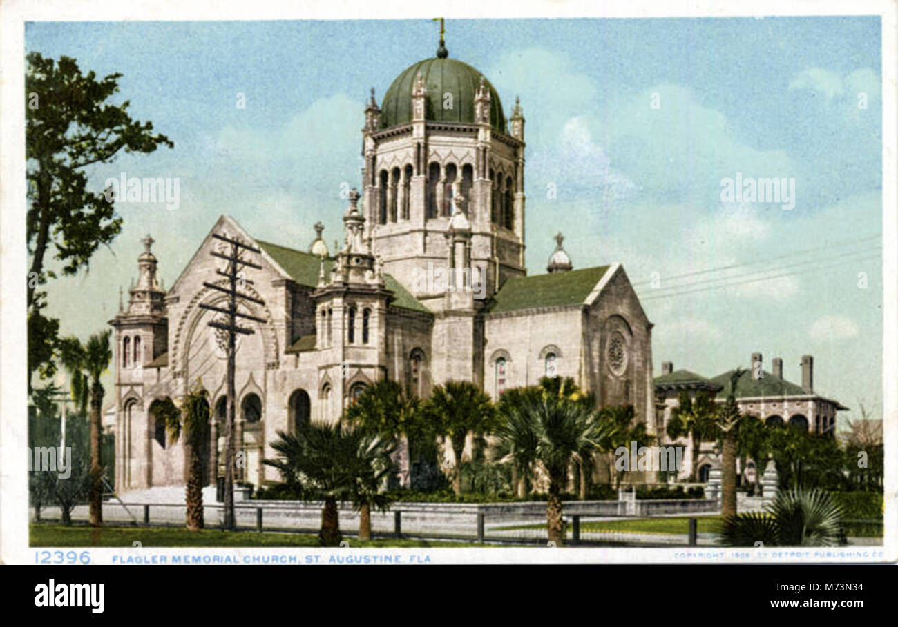 L'église commémorative Flagler, construite en hommage à Henry Flagler, est un site historique à Augustine, en Floride. Il reflète l'influence significative de Flagler sur le développement de la région. Banque D'Images
