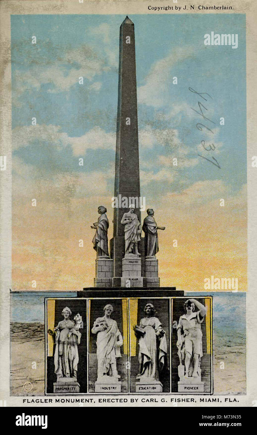 Le Flagler Monument, dédié à Henry Flagler, figure clé dans le développement de l'infrastructure et du tourisme en Floride. Banque D'Images