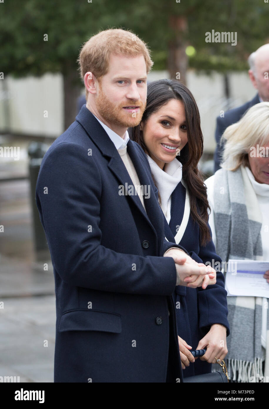 Le prince Harry et Meghan Markle arrivent à point Millenium pour la Journée internationale de la femme à Birmingham, Royaume-Uni, le 8 mars 2018 Banque D'Images