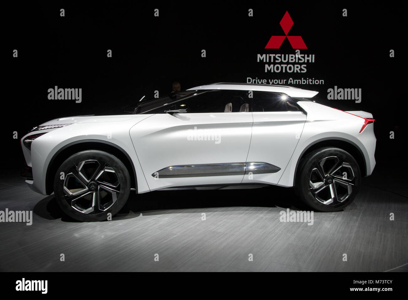 Geneve, Suisse. 6 mars, 2018. Mitsubishi e-volution concept car présenté lors de la 88e Salon International de l'Automobile de Genève. Credit : JLBvdWOLF/Alamy Live News Banque D'Images