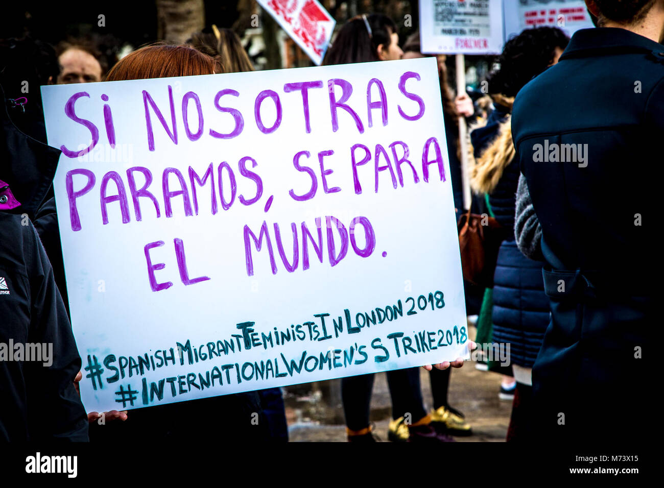 Londres, Royaume-Uni. 8 mars, 2018. La Journée internationale de la Femme 2018 - Londres la grève des femmes Crédit : Brian Duffy/Alamy Live News Banque D'Images