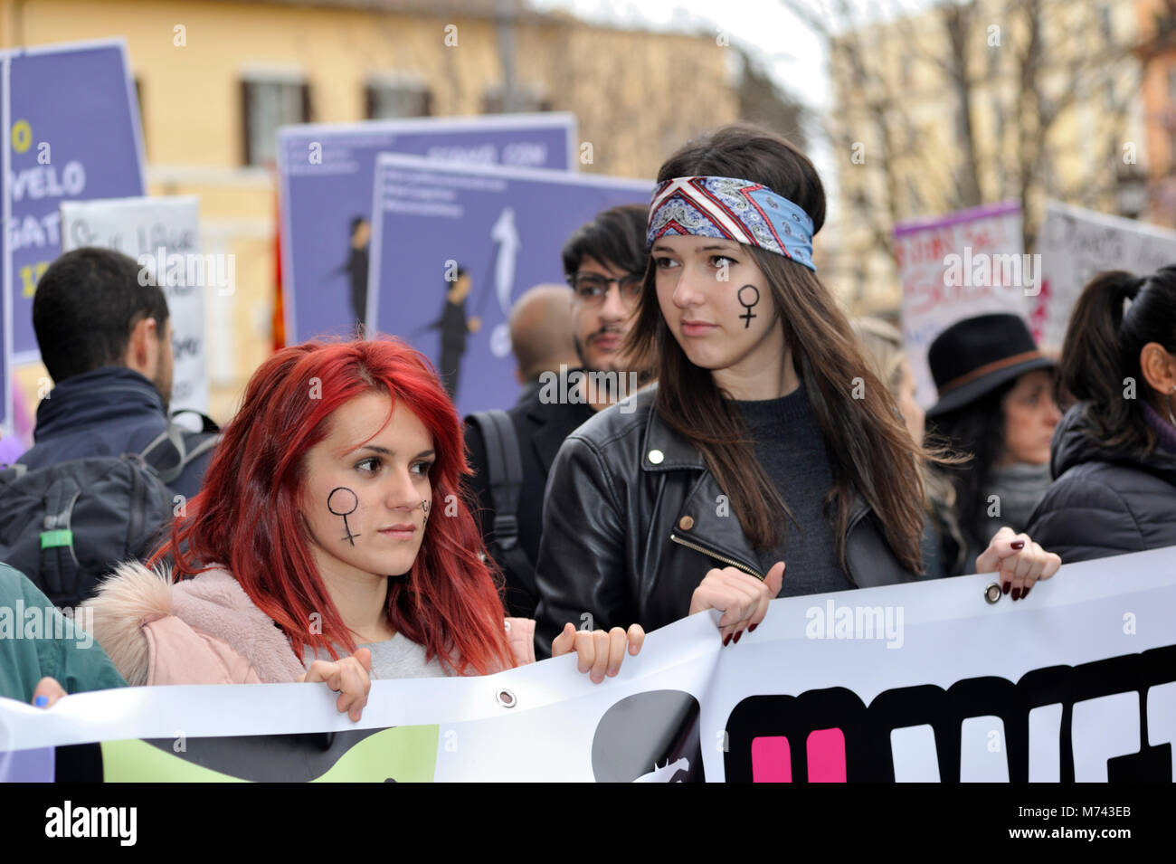 Rome, Italie. 8 mars, 2018. La journée de la femme à Rome. Credit : Vito Arcomano/Alamy Live News Banque D'Images