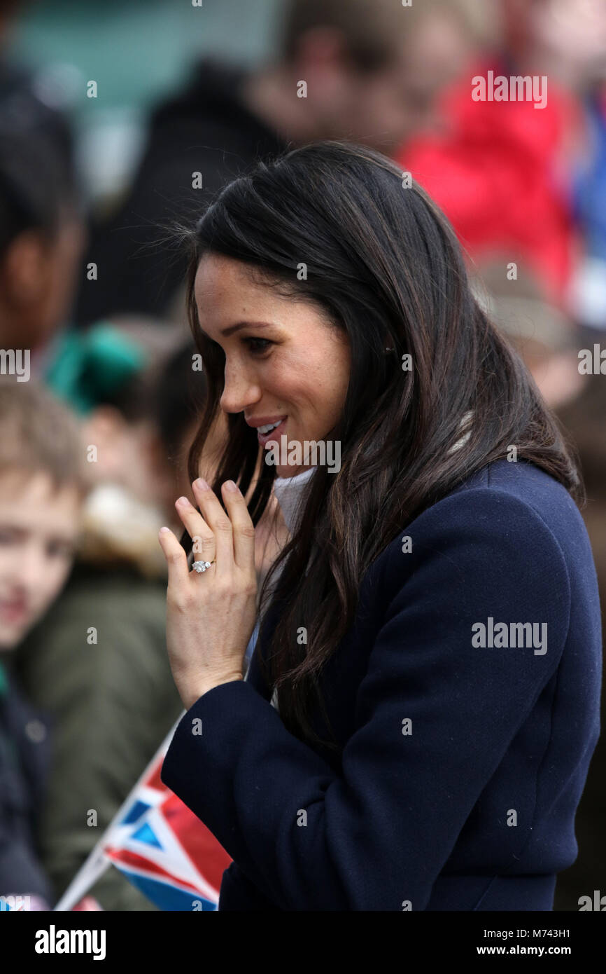 Birmingham, UK. 8 mars, 2018. Son Altesse Royale le prince Harry (Pays de Galles) et Meghan Markle, un bain de foule sur la Journée internationale des femmes à Birmingham au Millennium Point, Birmingham, le 8 mars 2018. Crédit : Paul Marriott/Alamy Live News Banque D'Images