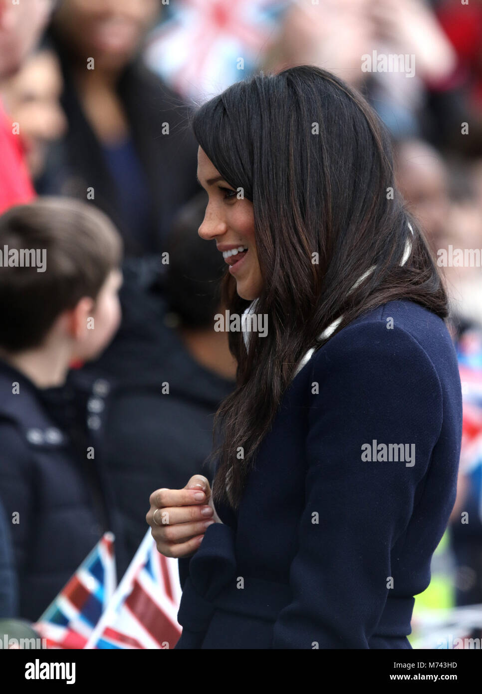 Birmingham, UK. 8 mars, 2018. Son Altesse Royale le prince Harry (Pays de Galles) et Meghan Markle, un bain de foule sur la Journée internationale des femmes à Birmingham au Millennium Point, Birmingham, le 8 mars 2018. Crédit : Paul Marriott/Alamy Live News Banque D'Images