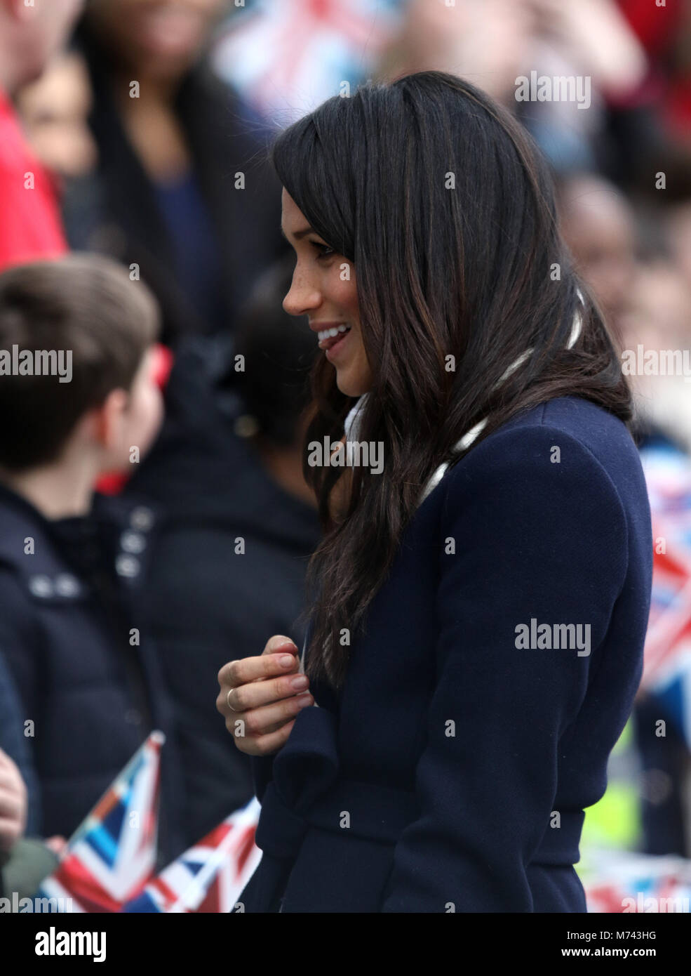 Birmingham, UK. 8 mars, 2018. Son Altesse Royale le prince Harry (Pays de Galles) et Meghan Markle, un bain de foule sur la Journée internationale des femmes à Birmingham au Millennium Point, Birmingham, le 8 mars 2018. Crédit : Paul Marriott/Alamy Live News Banque D'Images