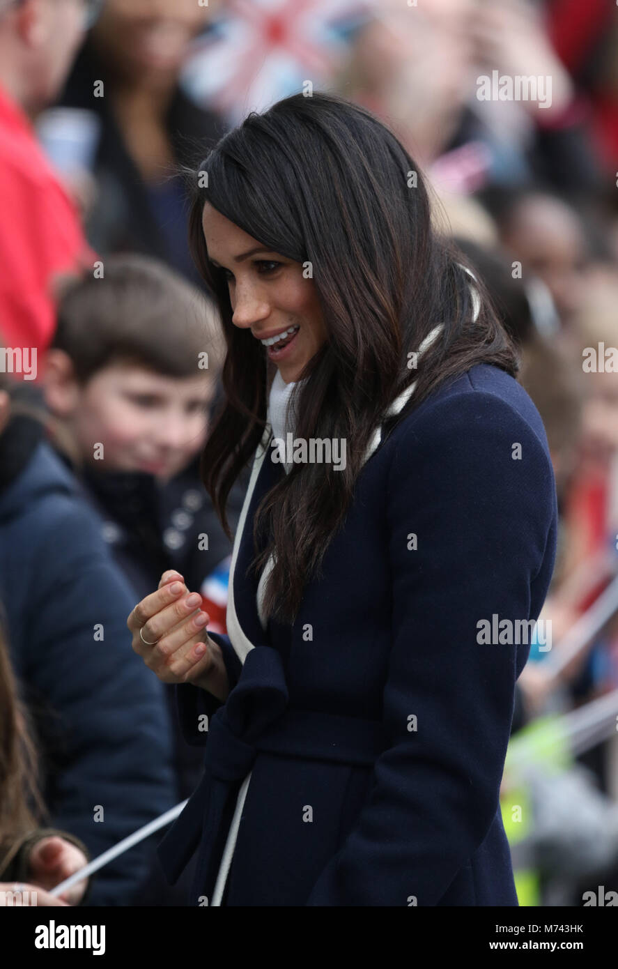 Birmingham, UK. 8 mars, 2018. Son Altesse Royale le prince Harry (Pays de Galles) et Meghan Markle, un bain de foule sur la Journée internationale des femmes à Birmingham au Millennium Point, Birmingham, le 8 mars 2018. Crédit : Paul Marriott/Alamy Live News Banque D'Images