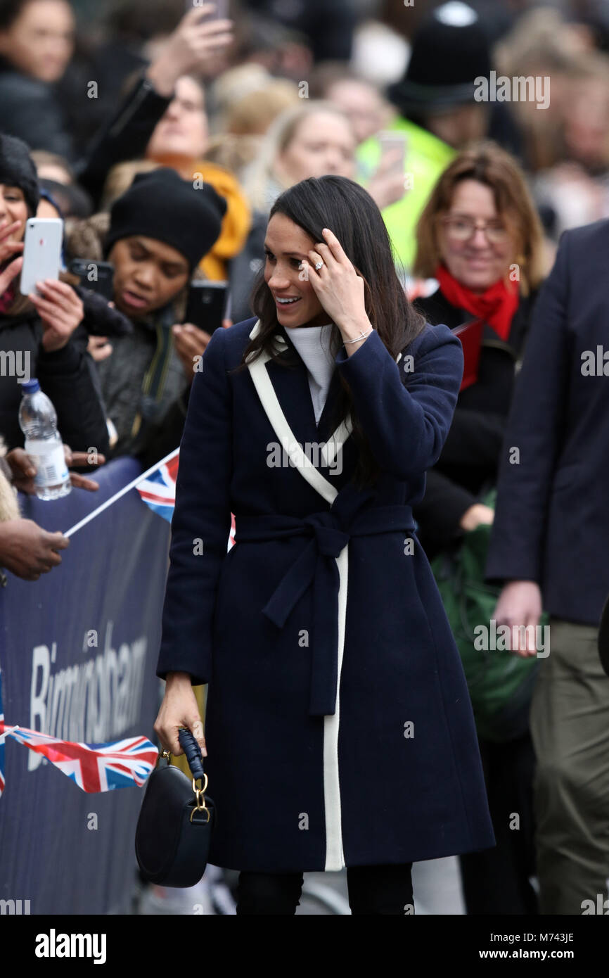 Birmingham, UK. 8 mars, 2018. Son Altesse Royale le prince Harry (Pays de Galles) et Meghan Markle, un bain de foule sur la Journée internationale des femmes à Birmingham au Millennium Point, Birmingham, le 8 mars 2018. Crédit : Paul Marriott/Alamy Live News Banque D'Images