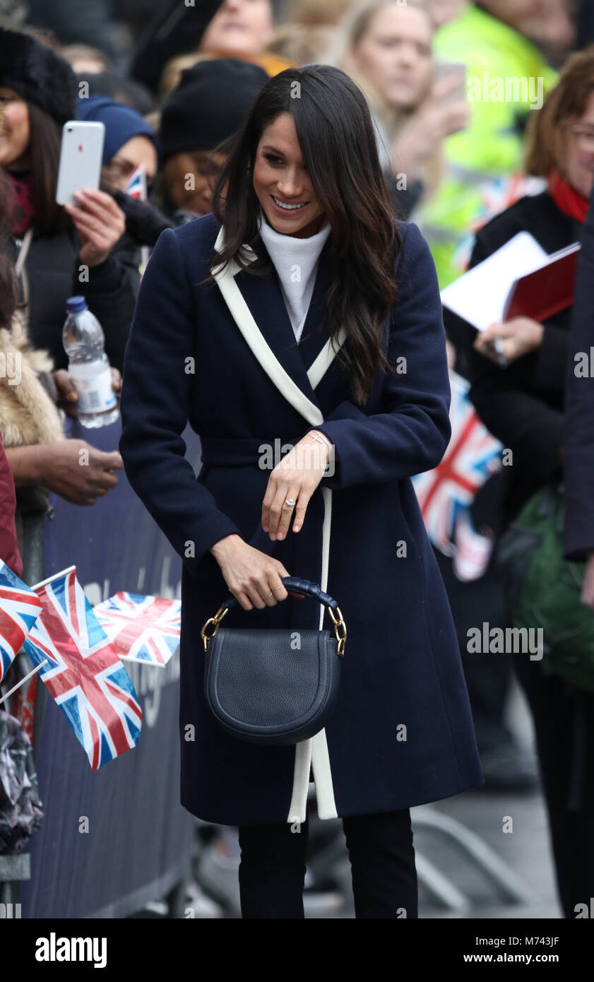 Birmingham, UK. 8 mars, 2018. Son Altesse Royale le prince Harry (Pays de Galles) et Meghan Markle, un bain de foule sur la Journée internationale des femmes à Birmingham au Millennium Point, Birmingham, le 8 mars 2018. Crédit : Paul Marriott/Alamy Live News Banque D'Images