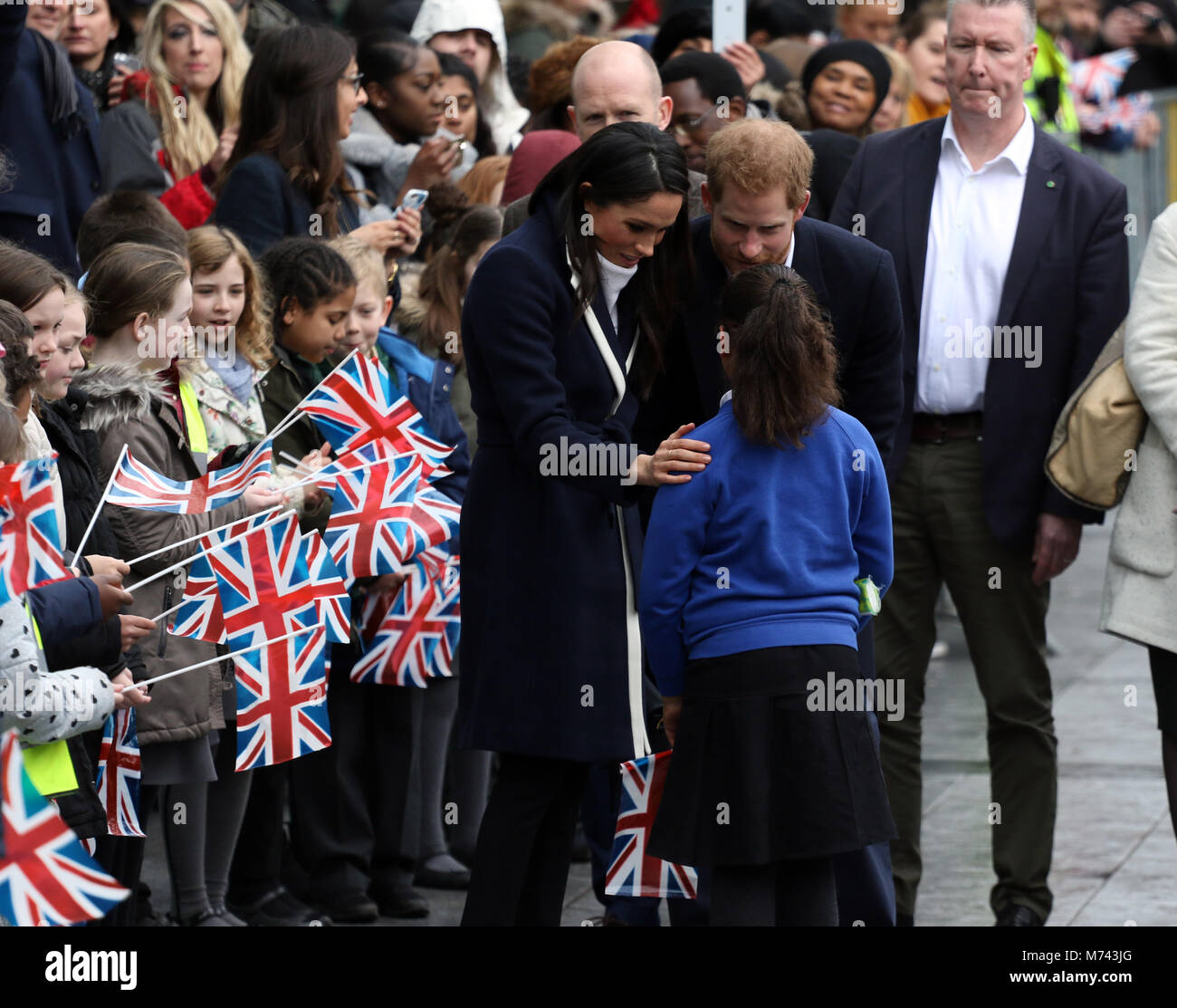 Birmingham, UK. 8 mars, 2018. Son Altesse Royale le prince Harry (Pays de Galles) et Meghan Markle, un bain de foule sur la Journée internationale des femmes à Birmingham au Millennium Point, Birmingham, le 8 mars 2018. Crédit : Paul Marriott/Alamy Live News Banque D'Images