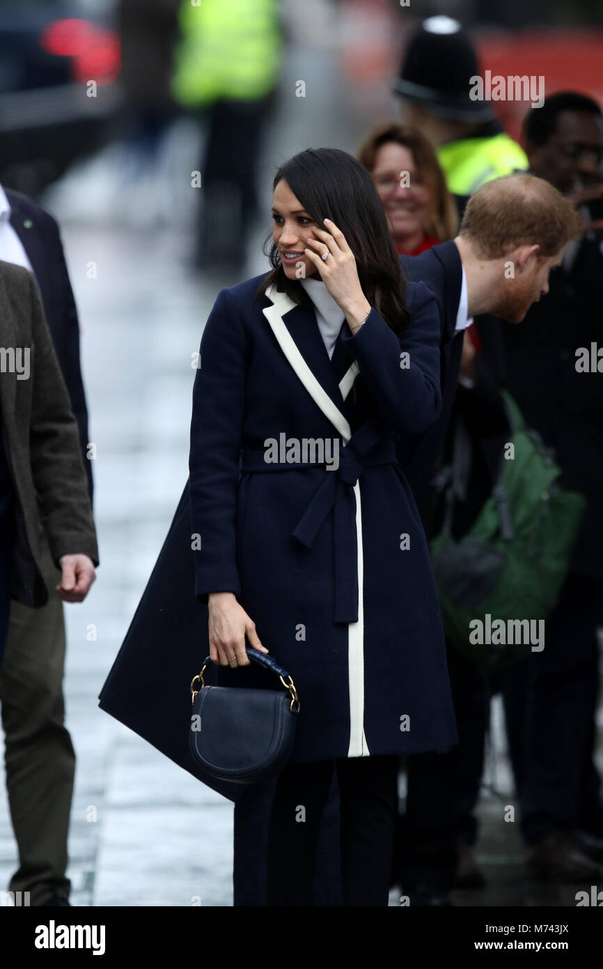 Birmingham, UK. 8 mars, 2018. Son Altesse Royale le prince Harry (Pays de Galles) et Meghan Markle, un bain de foule sur la Journée internationale des femmes à Birmingham au Millennium Point, Birmingham, le 8 mars 2018. Crédit : Paul Marriott/Alamy Live News Banque D'Images