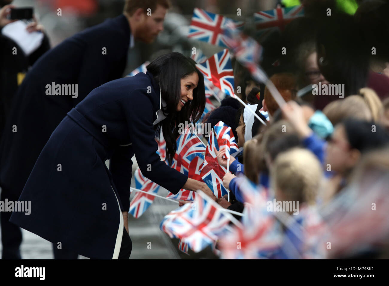 Birmingham, UK. 8 mars, 2018. Son Altesse Royale le prince Harry (Pays de Galles) et Meghan Markle, un bain de foule sur la Journée internationale des femmes à Birmingham au Millennium Point, Birmingham, le 8 mars 2018. Crédit : Paul Marriott/Alamy Live News Banque D'Images