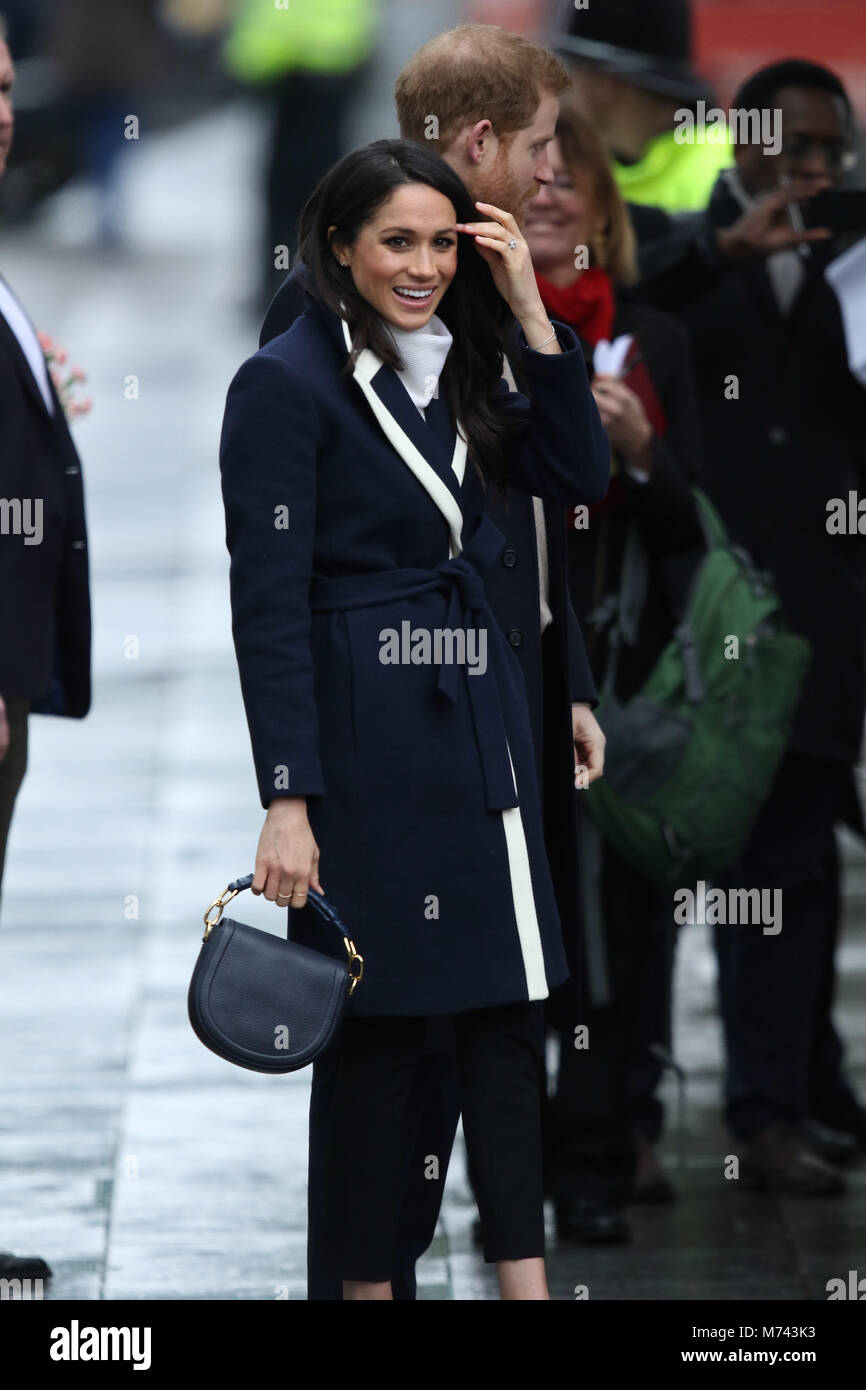Birmingham, UK. 8 mars, 2018. Son Altesse Royale le prince Harry (Pays de Galles) et Meghan Markle, un bain de foule sur la Journée internationale des femmes à Birmingham au Millennium Point, Birmingham, le 8 mars 2018. Crédit : Paul Marriott/Alamy Live News Banque D'Images