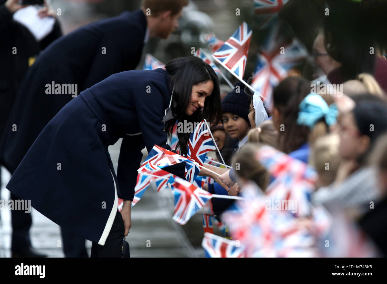 Birmingham, UK. 8 mars, 2018. Son Altesse Royale le prince Harry (Pays de Galles) et Meghan Markle, un bain de foule sur la Journée internationale des femmes à Birmingham au Millennium Point, Birmingham, le 8 mars 2018. Crédit : Paul Marriott/Alamy Live News Banque D'Images