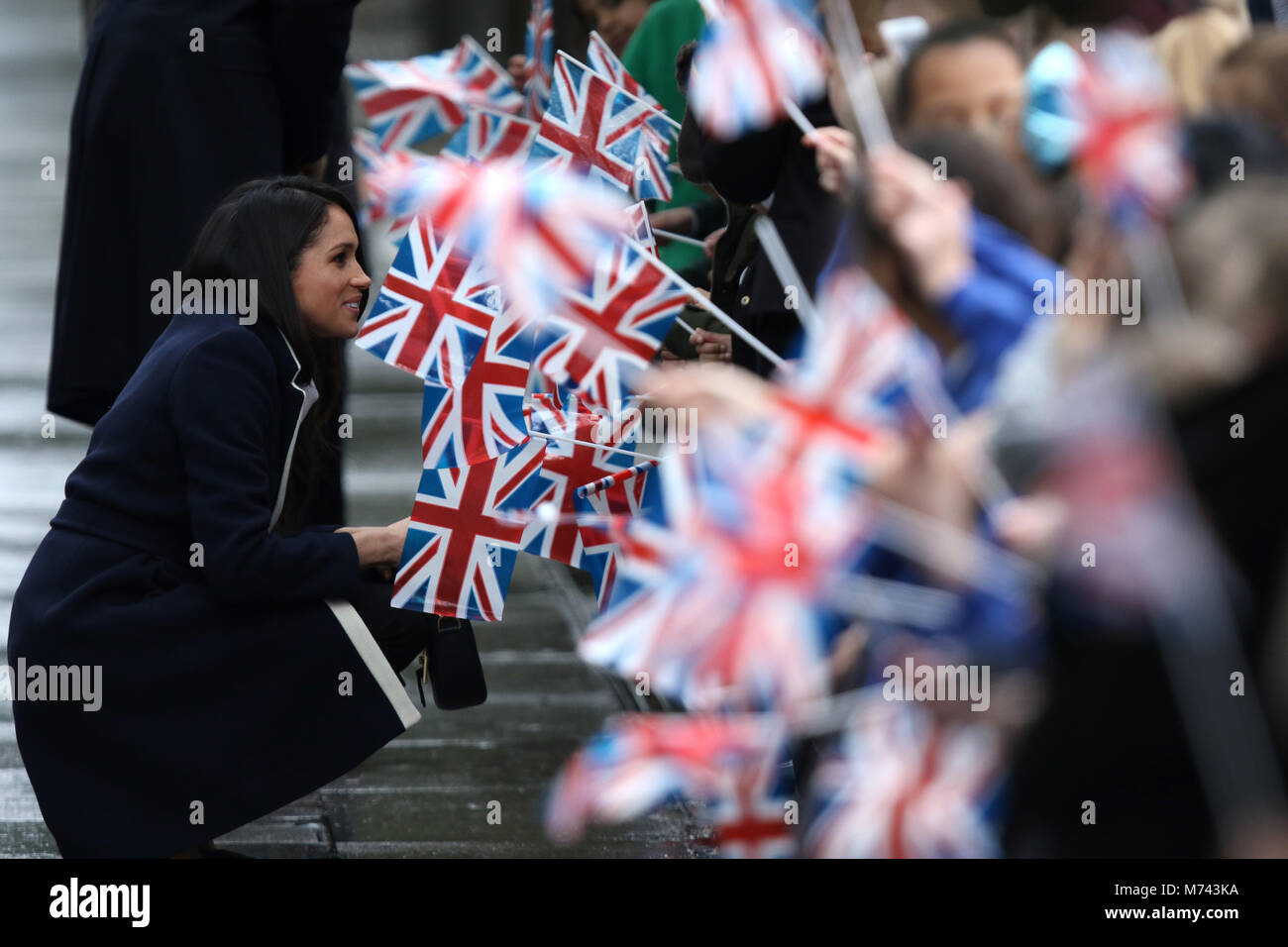 Birmingham, UK. 8 mars, 2018. Son Altesse Royale le prince Harry (Pays de Galles) et Meghan Markle, un bain de foule sur la Journée internationale des femmes à Birmingham au Millennium Point, Birmingham, le 8 mars 2018. Crédit : Paul Marriott/Alamy Live News Banque D'Images