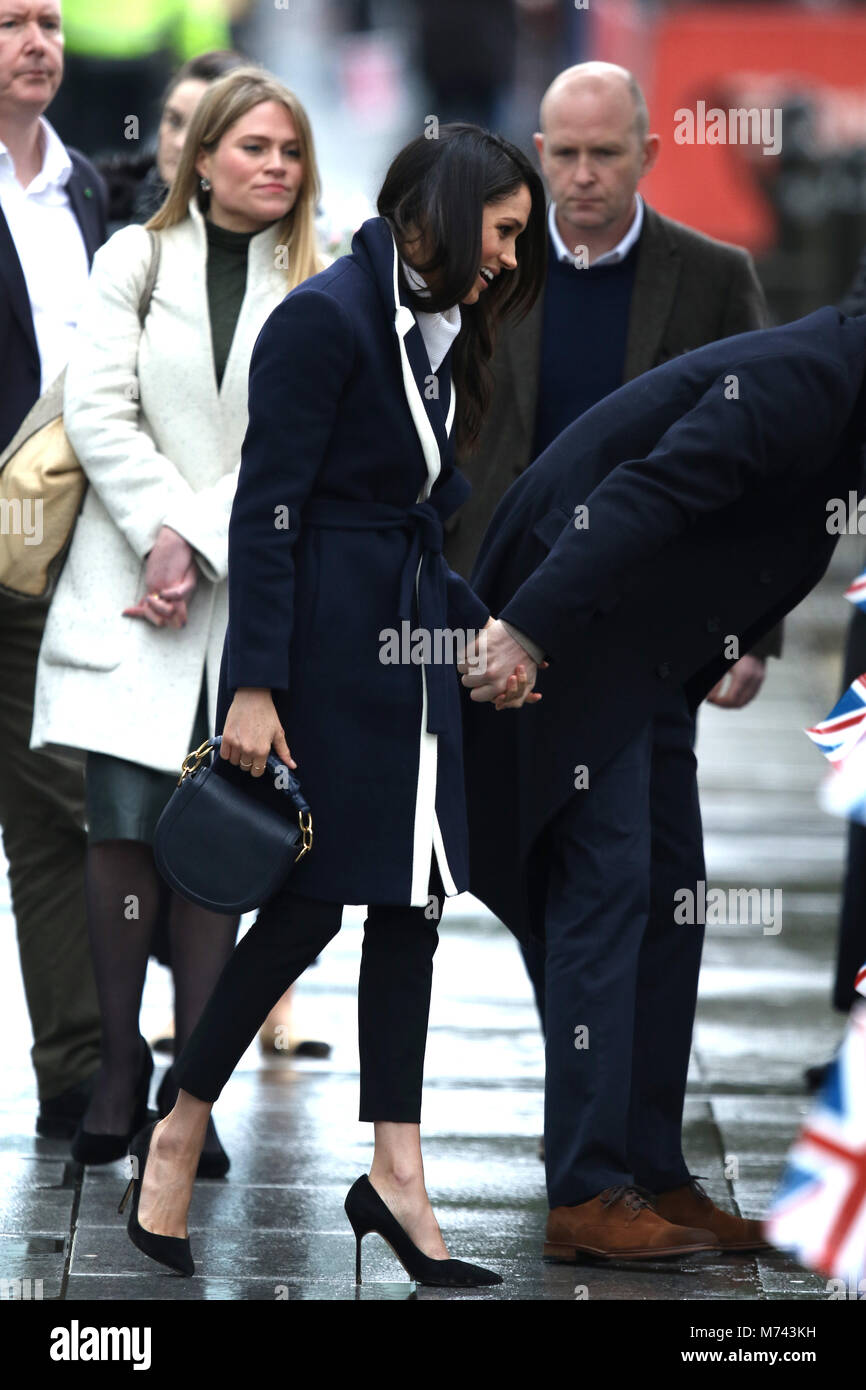 Birmingham, UK. 8 mars, 2018. Son Altesse Royale le prince Harry (Pays de Galles) et Meghan Markle, un bain de foule sur la Journée internationale des femmes à Birmingham au Millennium Point, Birmingham, le 8 mars 2018. Crédit : Paul Marriott/Alamy Live News Banque D'Images