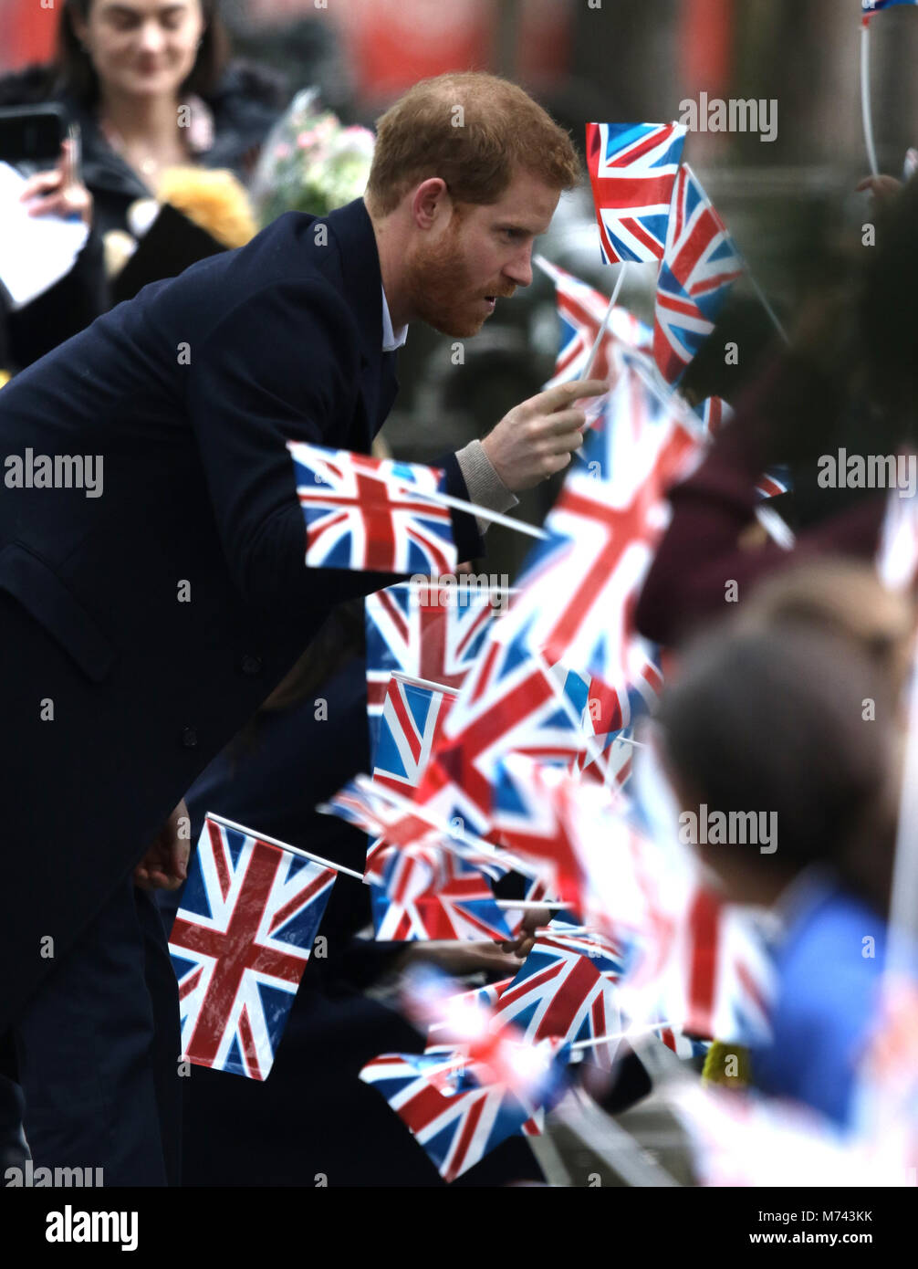 Birmingham, UK. 8 mars, 2018. Son Altesse Royale le prince Harry (Pays de Galles) et Meghan Markle, un bain de foule sur la Journée internationale des femmes à Birmingham au Millennium Point, Birmingham, le 8 mars 2018. Crédit : Paul Marriott/Alamy Live News Banque D'Images