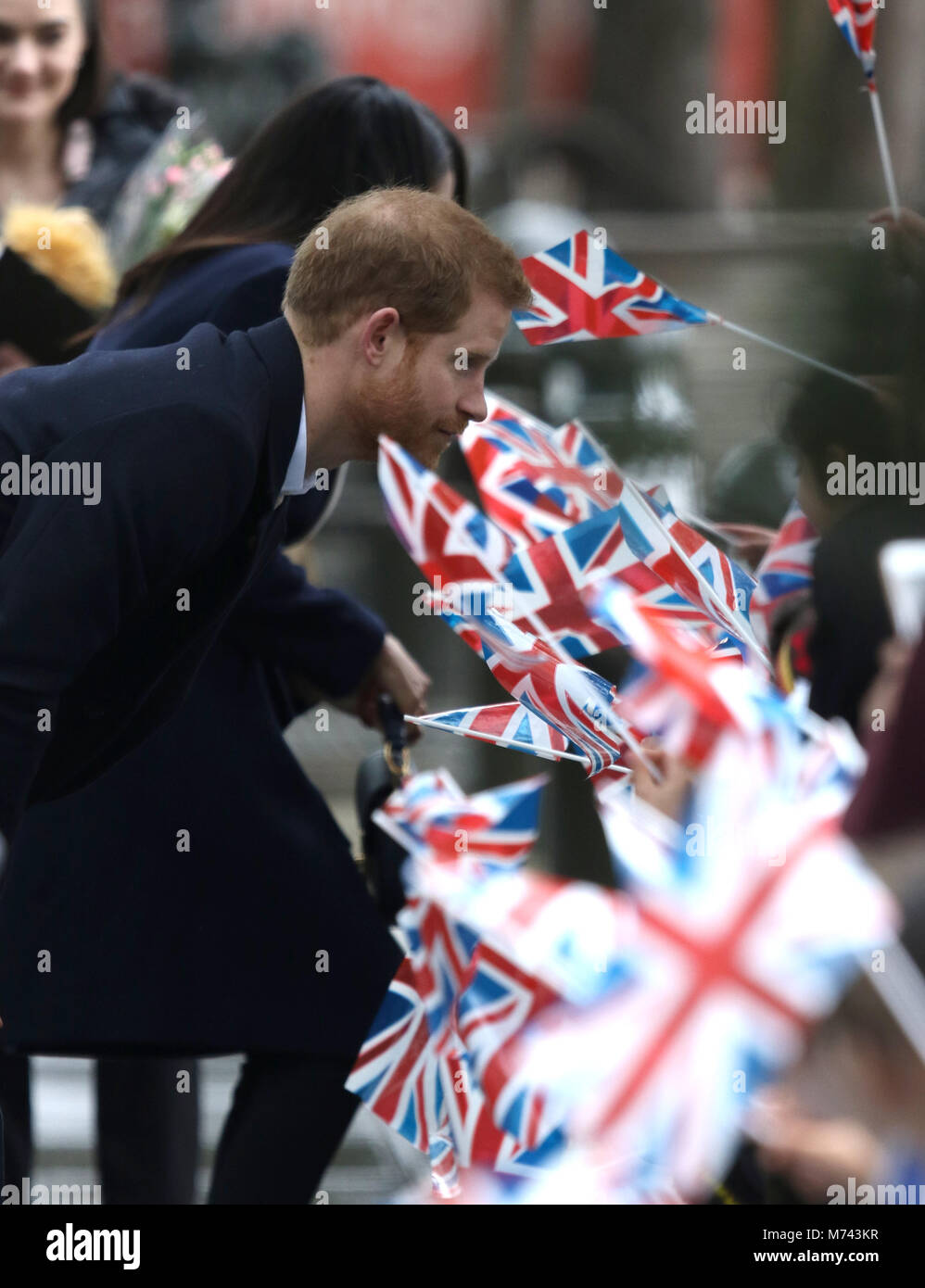Birmingham, UK. 8 mars, 2018. Son Altesse Royale le prince Harry (Pays de Galles) et Meghan Markle, un bain de foule sur la Journée internationale des femmes à Birmingham au Millennium Point, Birmingham, le 8 mars 2018. Crédit : Paul Marriott/Alamy Live News Banque D'Images